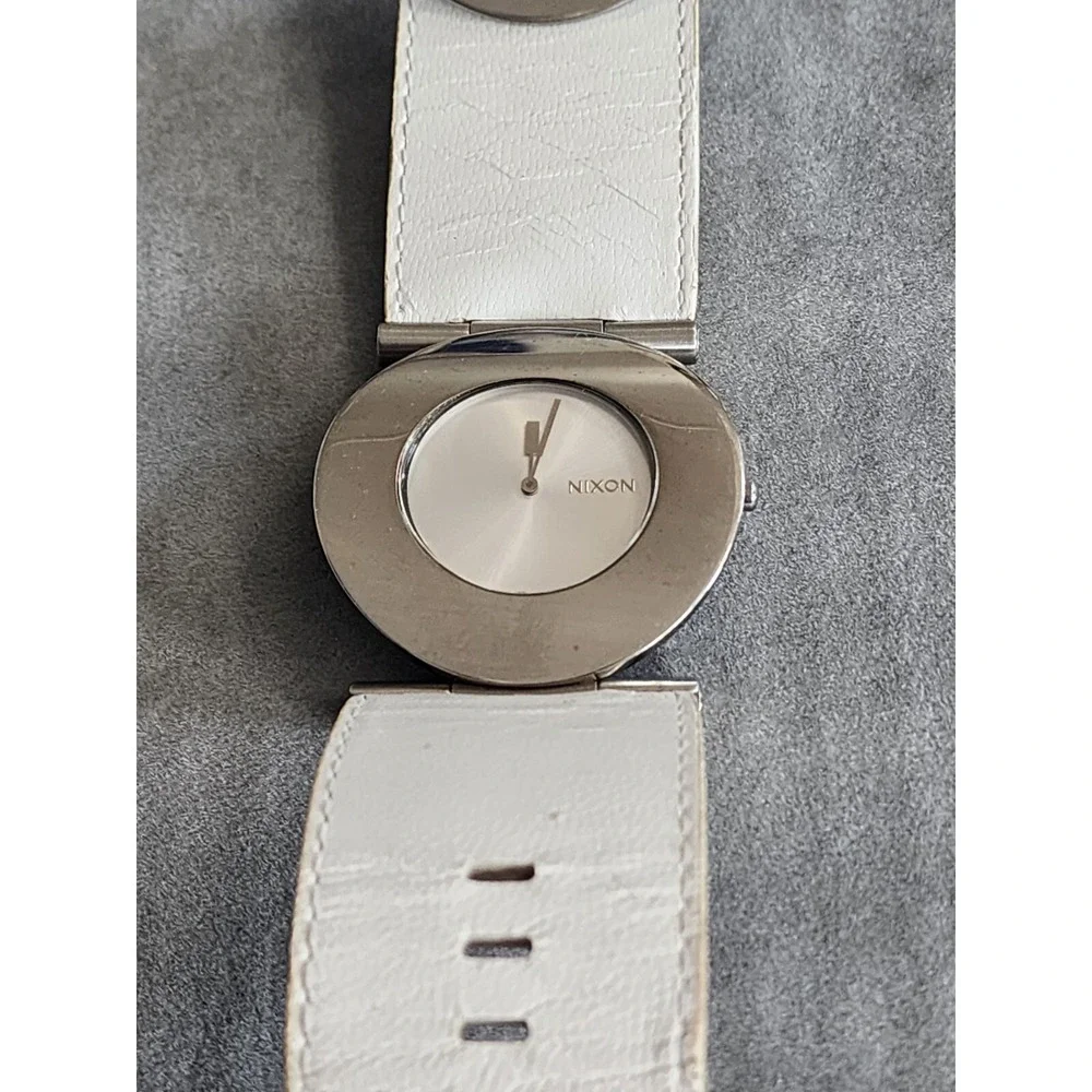 NIXON Big Glam The Superior Round Dial Leather Band Oversized Watch FREE $HIP!!